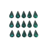 14 Pcs Drop Shape Crystal Gemstone Emerald 13x8mm