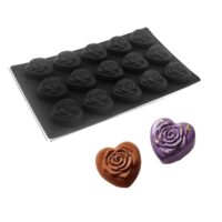 15 Cavities Heart Rose Shaped Silicone Mold