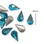 15 Pcs Drop Shape Crystal Gemstone Capri Blue 13mm