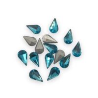 15 Pcs Drop Shape Crystal Gemstone Capri Blue 13mm