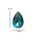 2 Pcs Drop Shape Crystal Gemstone Blue 30x20mm
