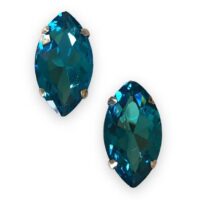 2 Pcs Drop Shape Crystal Gemstone Blue Zircon 30x20mm