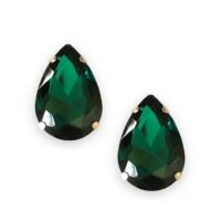 2 Pcs Drop Shape Crystal Gemstone Emerald 30x20mm