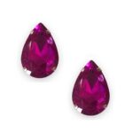 2 Pcs Drop Shape Crystal Gemstone Fuchsia 30x20mm