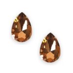 2 Pcs Drop Shape Crystal Gemstone Light Peach 30x20mm