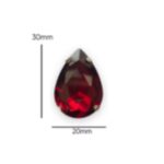 2 Pcs Drop Shape Crystal Gemstone Light Siam 30x20mm