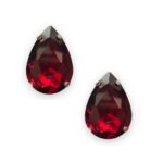 2 Pcs Drop Shape Crystal Gemstone Light Siam 30x20mm