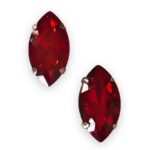 2 Pcs Eye Shape Crystal Gemstone Light Siam 32x17mm