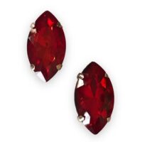 2 Pcs Eye Shape Crystal Gemstone Light Siam 32x17mm