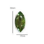 2 Pcs Eye Shape Crystal Gemstone Peridot 32x17mm