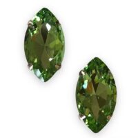 2 Pcs Eye Shape Crystal Gemstone Peridot 32x17mm