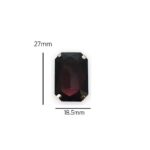 2 Pcs Rectangle Shape Crystal Gemstone Burgundy 27x18.5mm