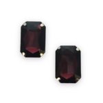 2 Pcs Rectangle Shape Crystal Gemstone Burgundy 27x18.5mm