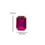 2 Pcs Rectangle Shape Crystal Gemstone Fuchsia 27x18.5mm