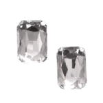 2 Pcs Rectangle Shape Crystal Gemstone Glass 27x18.5mm
