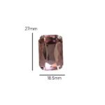 2 Pcs Rectangle Shape Crystal Gemstone Light Rose 27x18.5mm