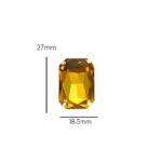 2 Pcs Rectangle Shape Crystal Gemstone Light Topaz 27x18.5mm