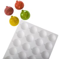 28 Cavities Mini Christmas Ball Shaped Chocolate Silicone Mold