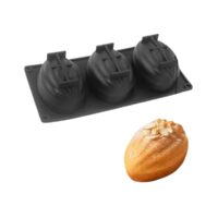 3 Cavities Nut Kernels Shaped Silicone Mold