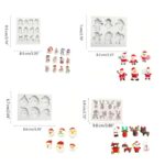 4Pcs Christmas Silicone Chocolate Molds Santa Snowman Reindeer