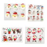 4Pcs Christmas Silicone Chocolate Molds Santa Snowman Reindeer