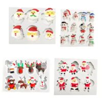 4Pcs Christmas Silicone Chocolate Molds Santa Snowman Reindeer