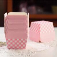 50 pcs Square Paper Baking Muffin Cup Pink