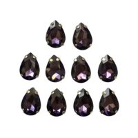 6 Pcs Drop Shape Crystal Gemstone Amethyst 18x13mm