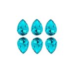 6 Pcs Drop Shape Crystal Gemstone Aquamarine 18x13mm