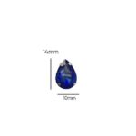 6 Pcs Drop Shape Crystal Gemstone Capri Blue 18x13mm