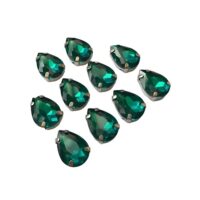 6 Pcs Drop Shape Crystal Gemstone Emerald 18x13mm