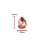 6 Pcs Drop Shape Crystal Gemstone Light Peach 18x13mm