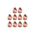 6 Pcs Drop Shape Crystal Gemstone Light Peach 18x13mm