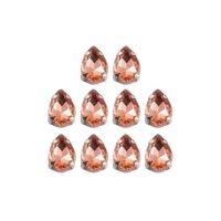 6 Pcs Drop Shape Crystal Gemstone Light Peach 18x13mm