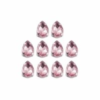 6 Pcs Drop Shape Crystal Gemstone Light Rose 18x13mm