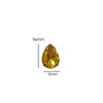 6 Pcs Drop Shape Crystal Gemstone Light Topaz 18x13mm