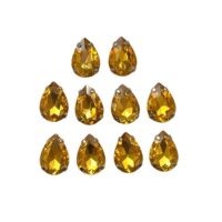 6 Pcs Drop Shape Crystal Gemstone Light Topaz 18x13mm