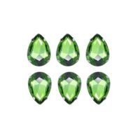 6 Pcs Drop Shape Crystal Gemstone Peridot 18x13mm
