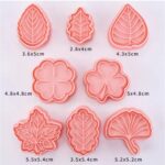 8 pcs Leaf Cookie Fondant Embossed Cutters