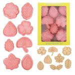 8 pcs Leaf Cookie Fondant Embossed Cutters