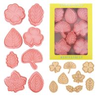 8 pcs Leaf Cookie Fondant Embossed Cutters