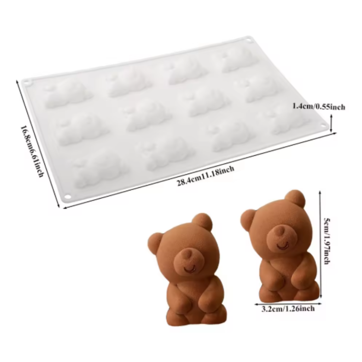 12 Cavity Teddy Bear Silicone Mould 12 Cavity Teddy Bear Silicone Mould