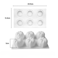 6 Cavity Pumpkin Mousse Cake Halloween Silicone Mold