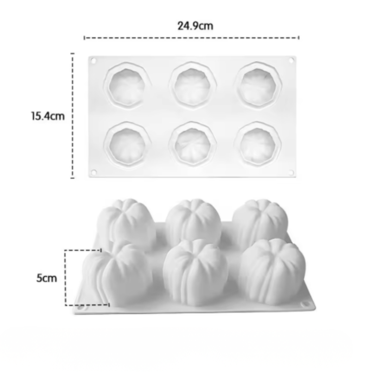 6 Cavity Pumpkin Mousse Cake Halloween Silicone Mold 6 Cavity Pumpkin Mousse Cake Halloween Silicone Mold