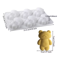6 Cavity Teddy Bear Silicone Mould