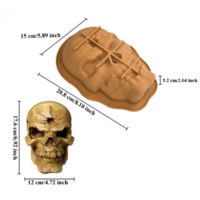 Skull Brain Halloween Mousse Cake Silicone Baking Pan